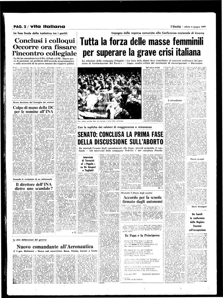 4 giugno 1977 – Conferenza nazionale ragazze Fgci (Livorno)