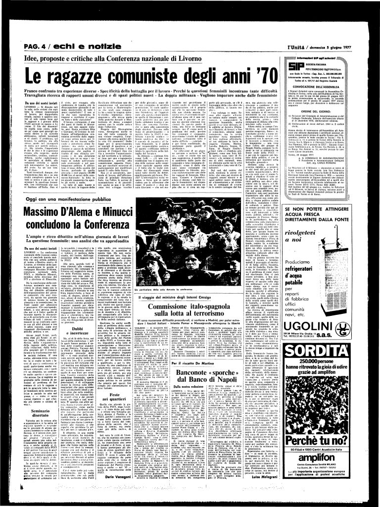 5 giugno 1977 – Conferenza nazionale ragazze Fgci (Livorno)