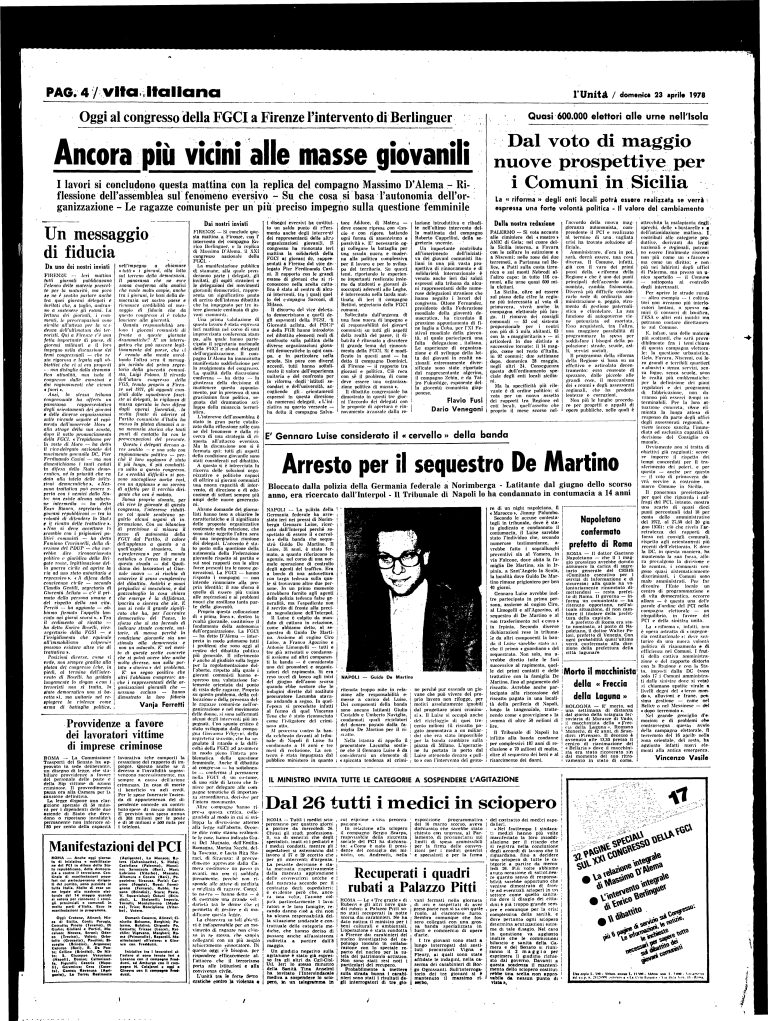 23 aprile 1978 – 21° Congresso nazionale Fgci (Firenze)