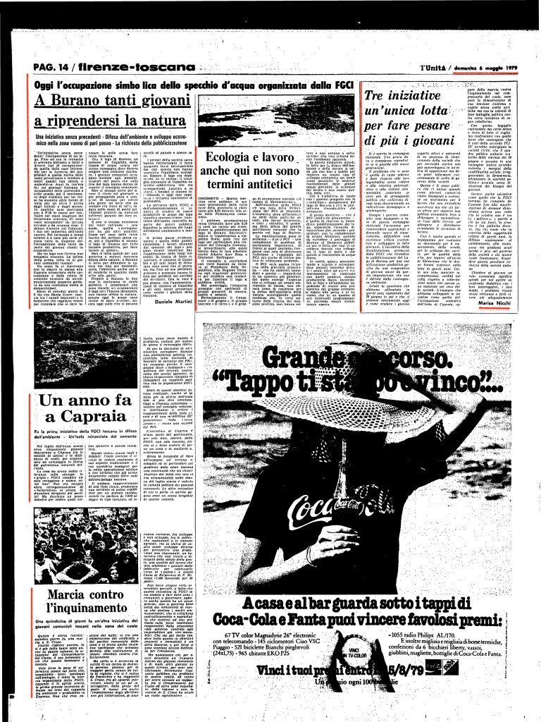 6 maggio 1979 – Burano, Capraia, Santa Croce Tre iniziativa un’unica