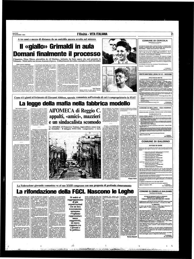 20 novembre 1984 – La rifondazione della Fgci. Nascono le leghe