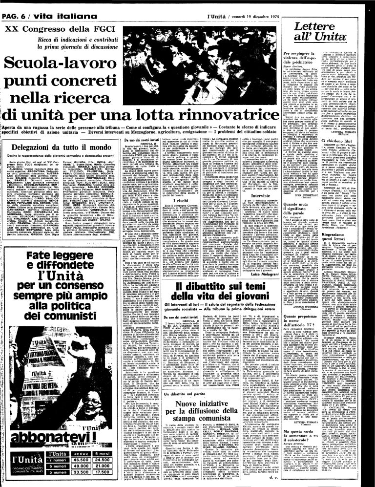 19 dicembre 1975 – 20° Congresso nazionale Fgci (Genova)