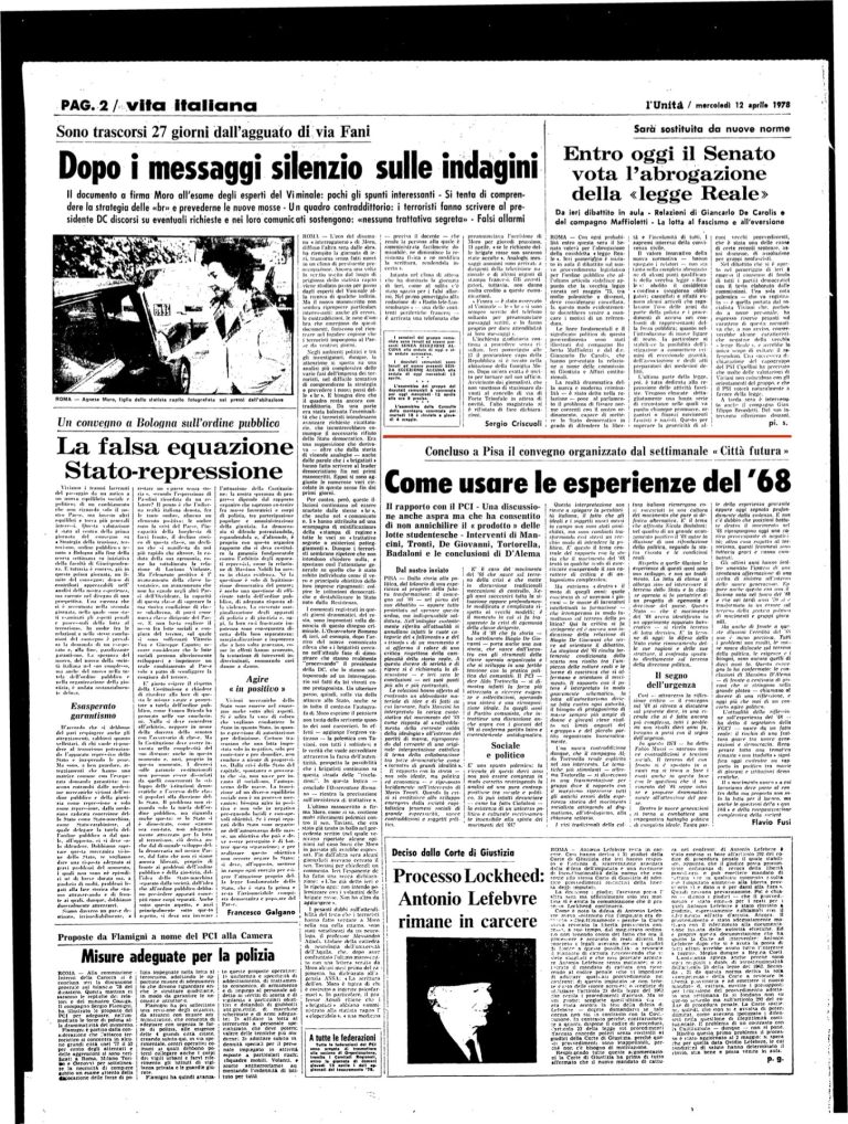 12 aprile 1978 – Come usare le esperienze del ’68