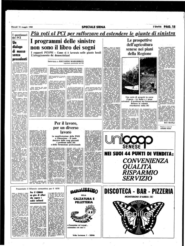 15 maggio 1980 – Chianciano – Per il lavoro, per un diverso lavoro