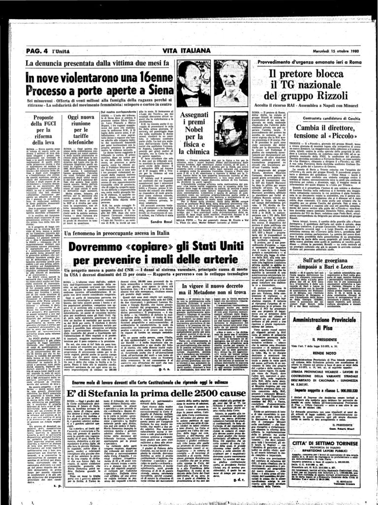 15 ottobre 1980 – Proposte della Fgci per la riforma della leva