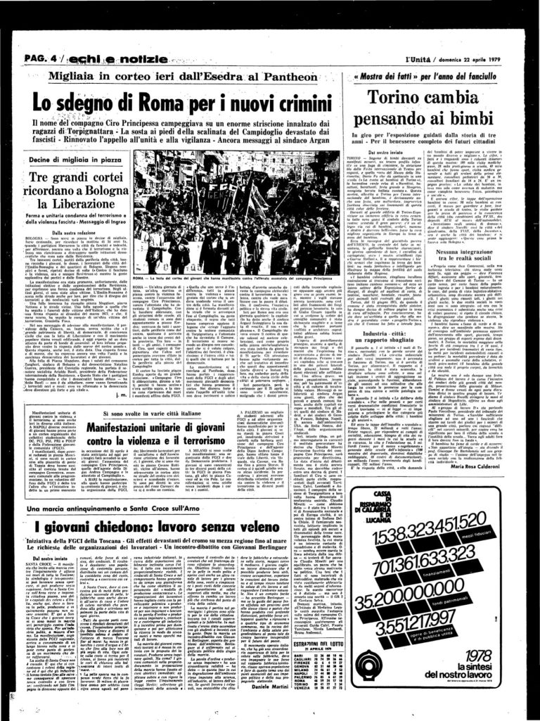 22 aprile 1979 – I giovani chiedono lavoro senza veleno