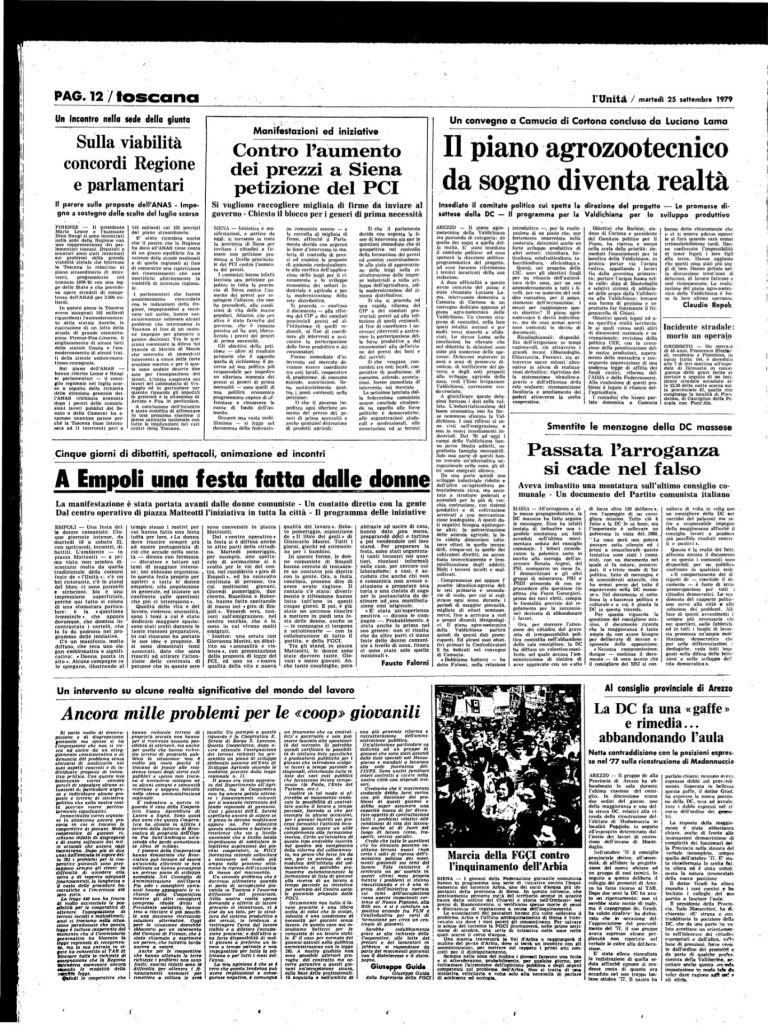 25 settembre 1979 – Ancora mille problemi per le coop giovanili