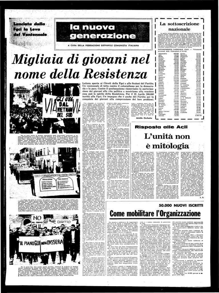 27 marzo 1965 – Migliaia di giovani nel nome della Resistenza