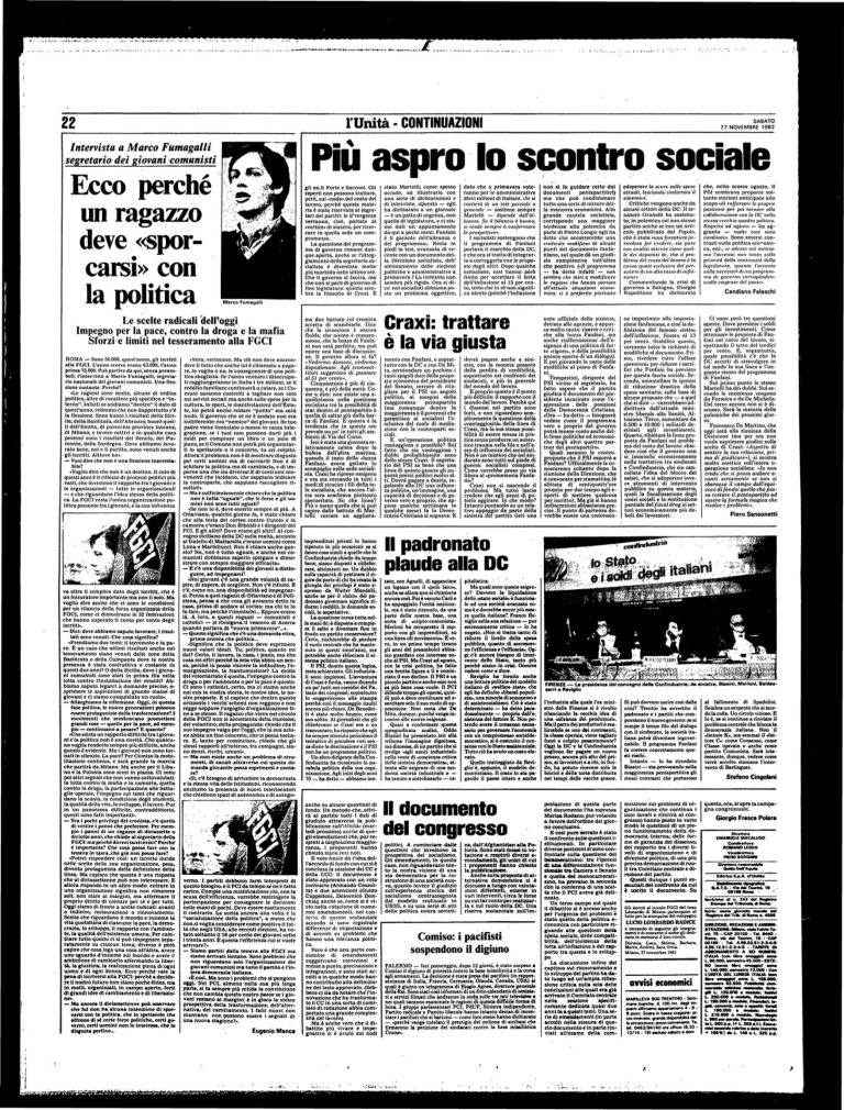 27 novembre 1982 – Ecco perché un ragazzo deve sporcarsi con la politica