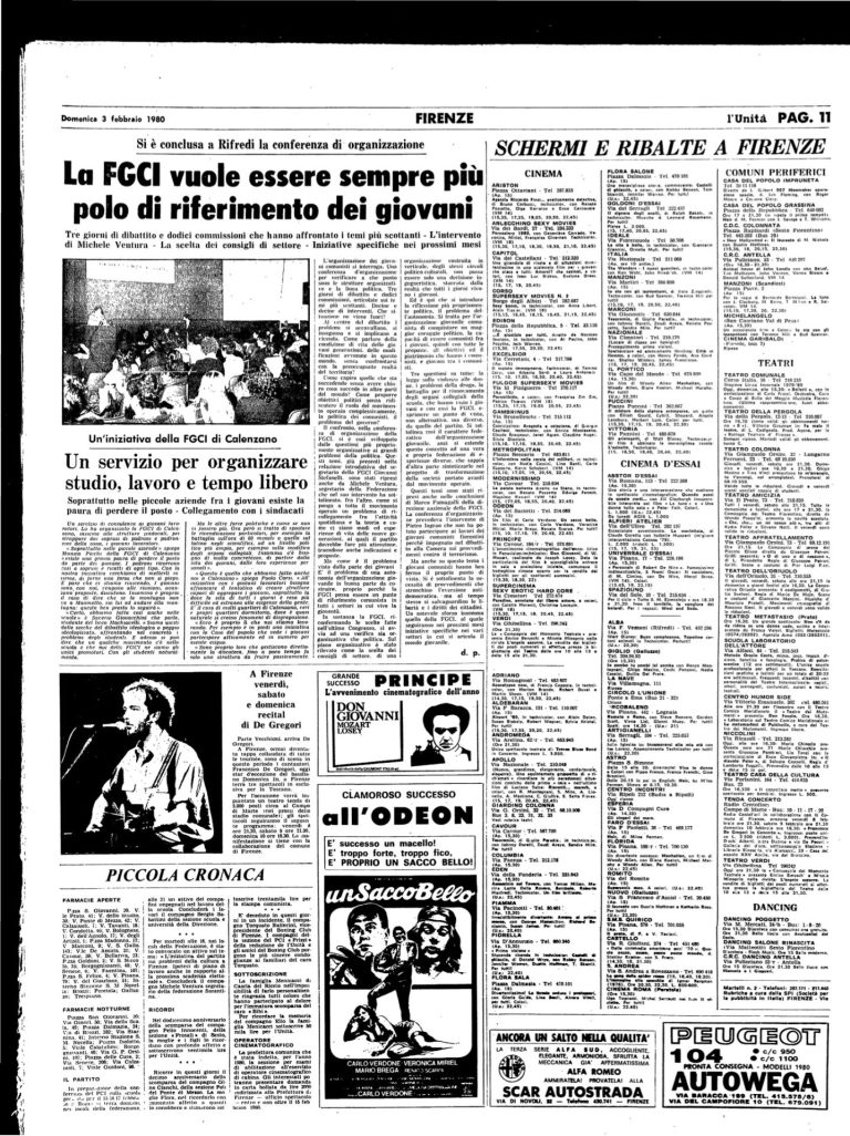 3 febbraio 1980 – La Fgci vuole essere sempre più polo di riferimento dei giovani