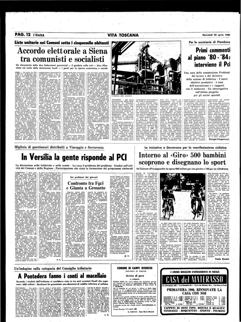 30 aprile 1980 – Confronto tra Fgci e Giunta a Grosseto