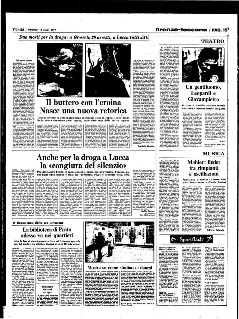 4 marzo 1979 – Anche per la droga a Lucca la congiura del silenzio