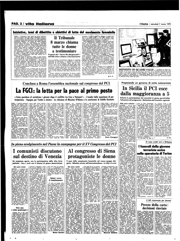 7 marzo 1979 – Fgci la lotta per la pace al primo posto